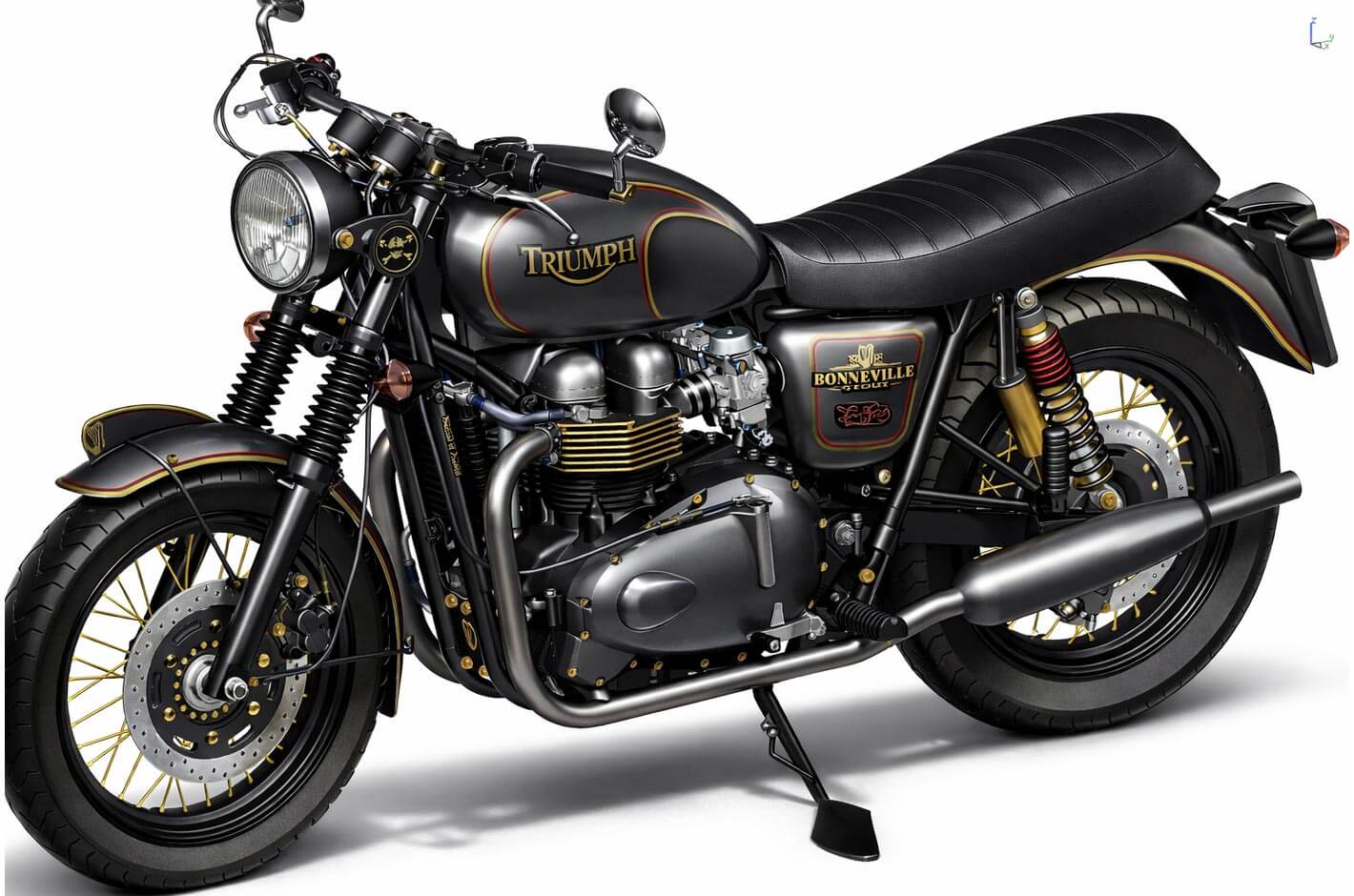 A motorcycle model rendered by Copilot Render