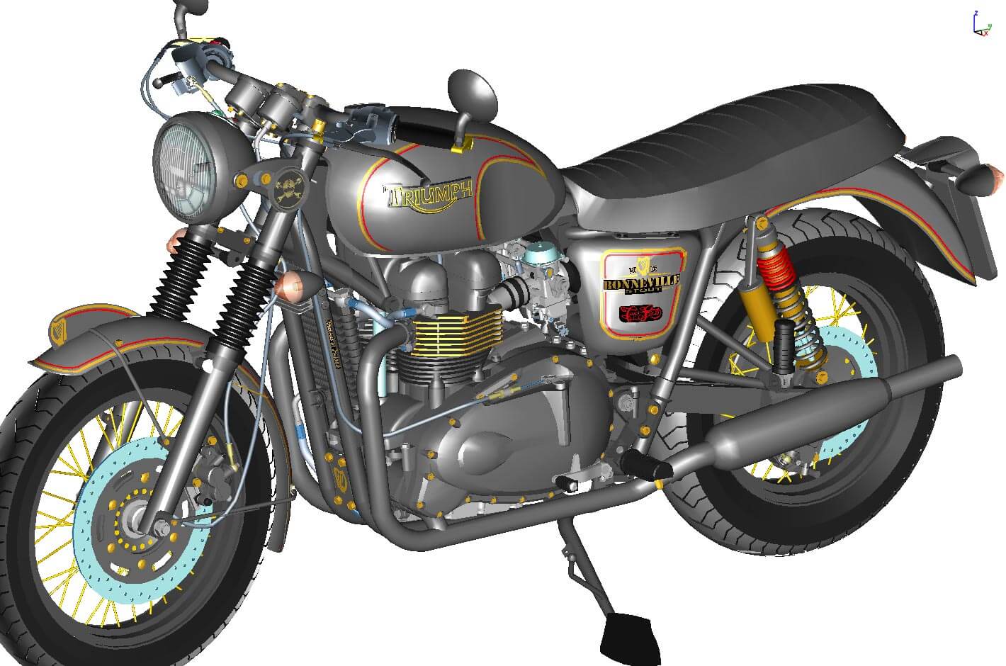 Motorcycle, CAD drawing