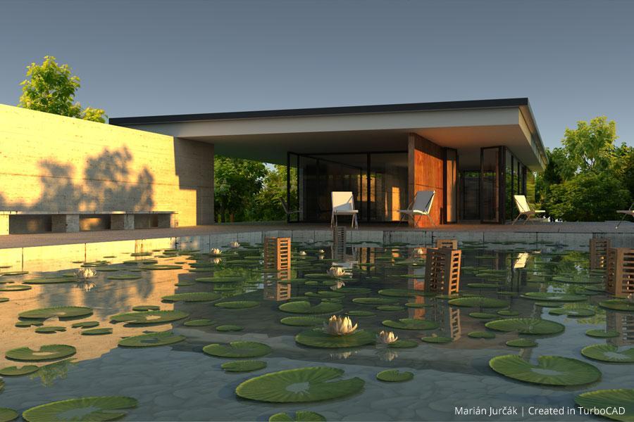 The Barcelona Pavilion modelled in TurboCAD by Marian Jurcak