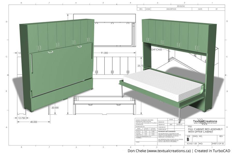 Cabinet bed assembly