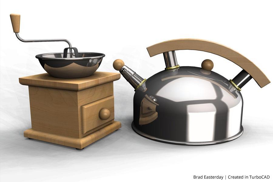 Coffee pot and grinder