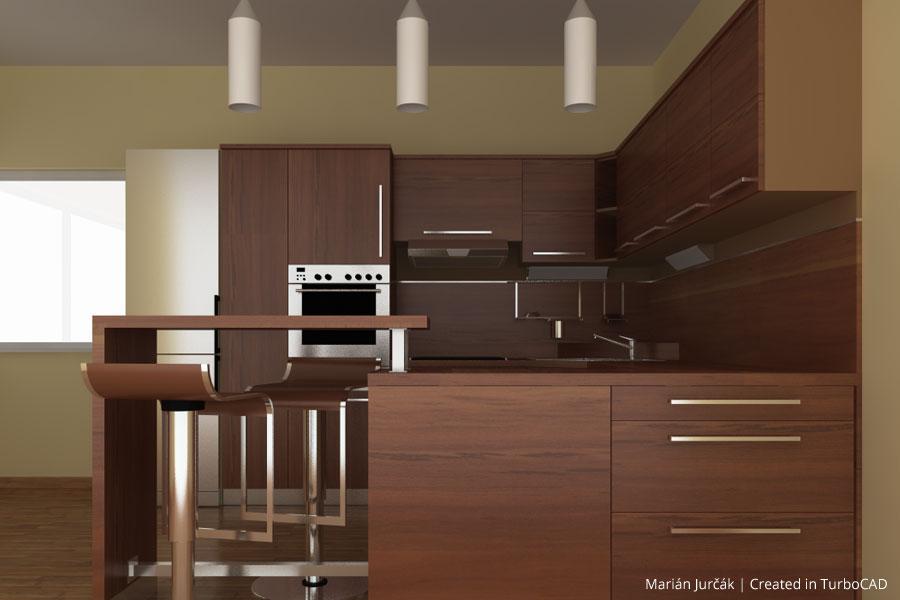 Dark wood kitchen