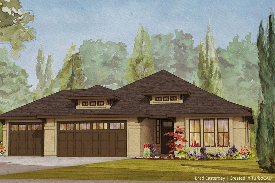 Home design watercolor