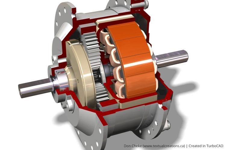 Hub motor cutaway