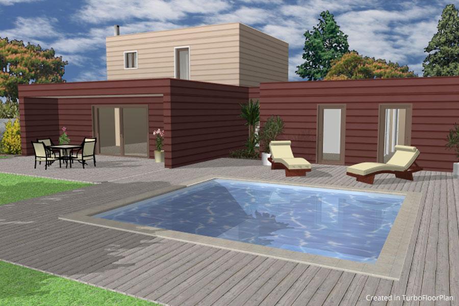 Pool area backyard design