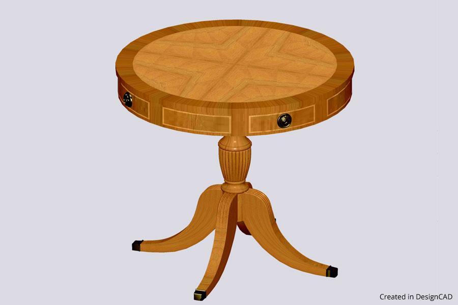 Round wood side table
