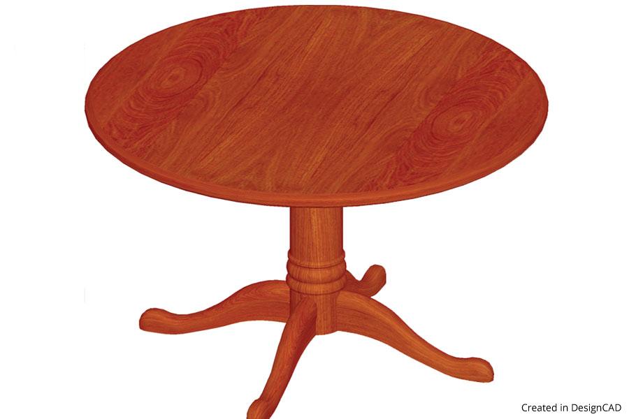 Round wooden coffee table