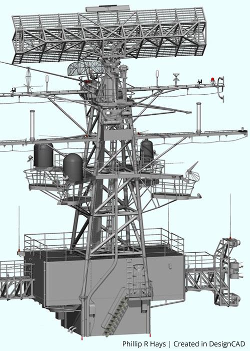 Ship forward radar tower