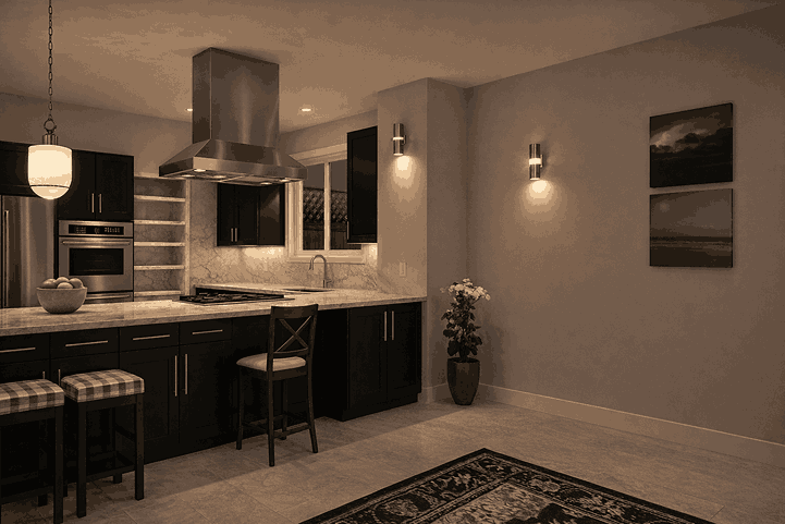 Kitchen Refurbishment Visualization, rendered by Copilot
