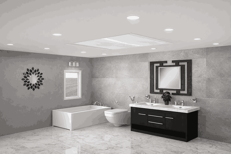 Bathroom, a second treatment, rendered by Copilot