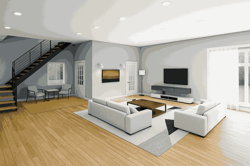 Luxury Evening Living Room Visualization, original design